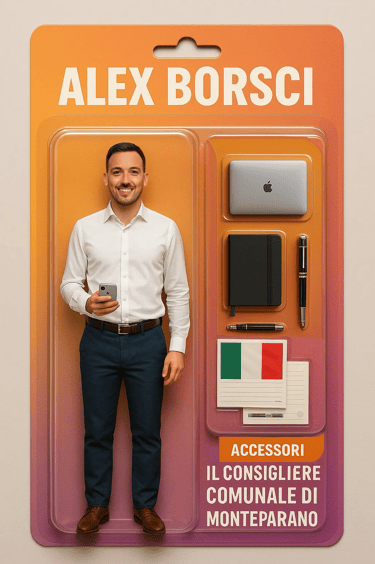 action figure del politico e consigliere comunale alex borsci