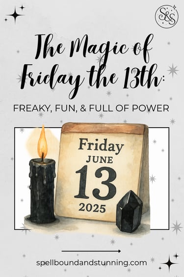  calendar friday june 13th 2025 black candle obsidian crystal spellboundandstunning.com