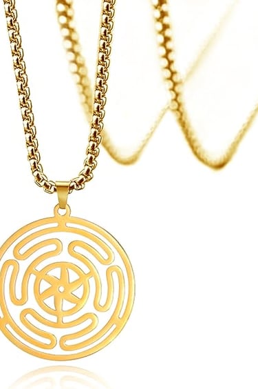 Hecate Necklace Triple Moon Goddess Pendant Wheel