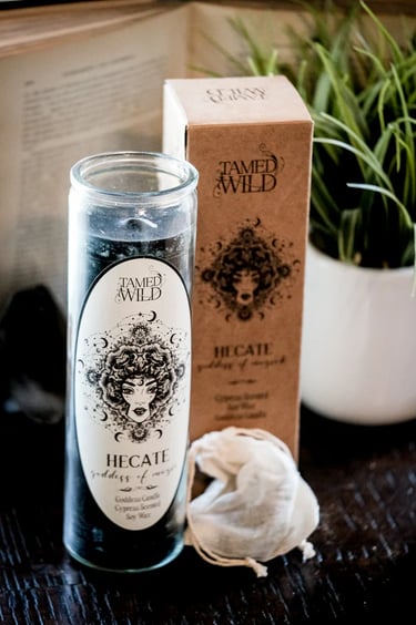 Hecate:Greek Goddess of dark moon, magic, healers & witches. Cypress Scented.