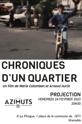 Carton invitation projection chroniques d'une avenue Abbaye Grenoble