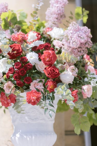 flowers at chateau de champlatreux