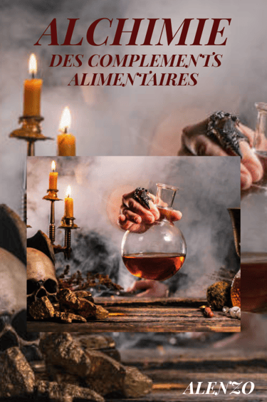 une main avec une bague tiens un flacon contenant un liquide Maron claire entouré de bougies .