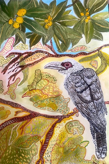 roosting bird artwork