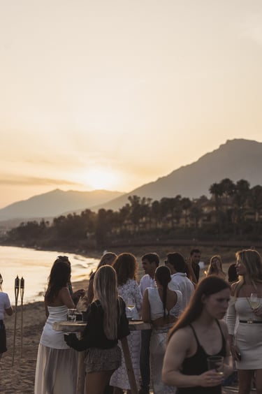 The iconic sunset view at Trocadero Zanzibar during Solé event in Marbella.