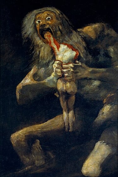 peinture Saturne dévorant son fil, par Goya