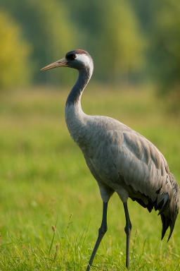 Kranich im Gras