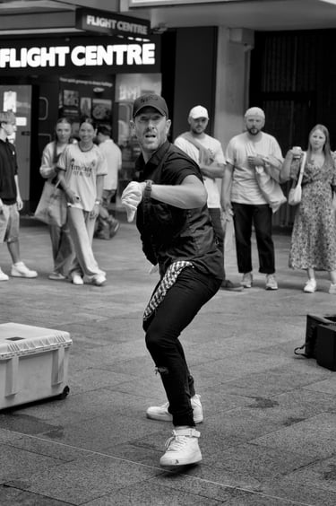 Street photographer, Peter Pickering, meets Mickey J in Perth