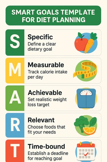SMART goals infographic for diet planning