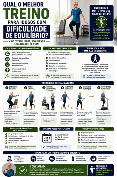 qual o melhor treino para idosos com dificuldade de equilibrio