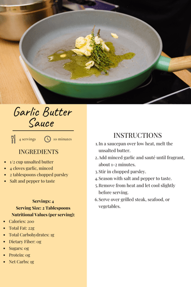 a recipe for garning a saucer with garlic and garlic