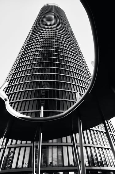 architecture photo of the PwC tower in Spain
