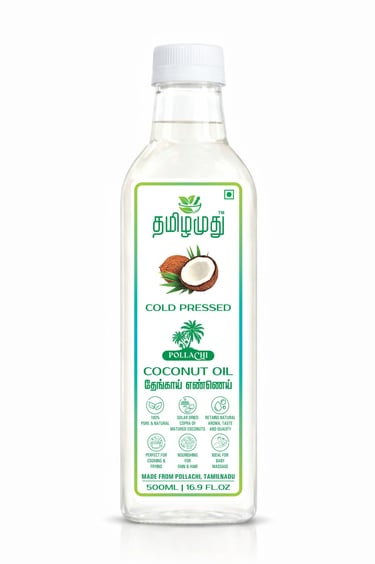 Tamilamuthu Pollachi Coconut Oil 500ml Bottle