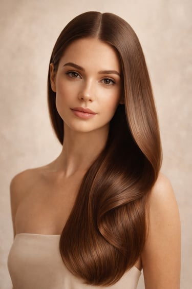 healthy hair with clean roots and smooth polished ends showing shine balance and refined beauty standard