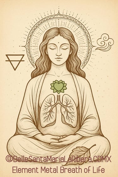 breathing silver light Lung organ and Metal element in Traditional Chinese Medicine sacred geometry