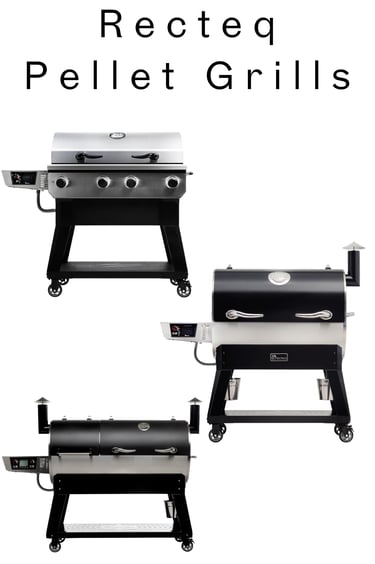 recteq pellet grill smoker on an outdoor patio for backyard grilling and BBQ.