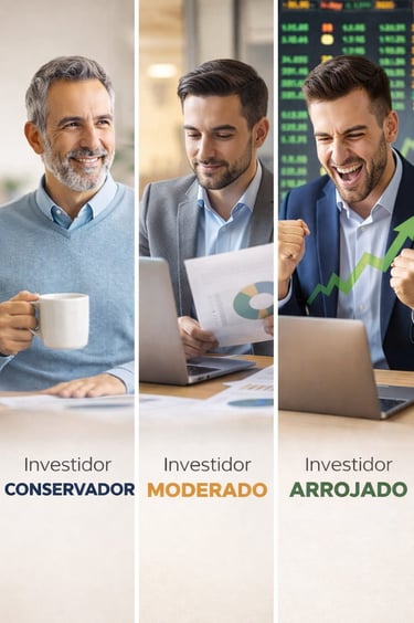 Essa imagem presenta os três principais perfis de investidores