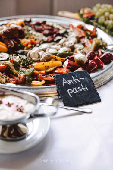 Anti-pasti selection served on a plate.