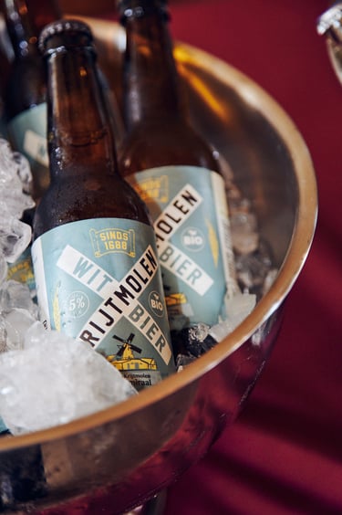 Dutch beer in a bucket with ice.