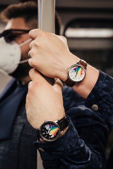 Close-Up of pride watches from Fossil.