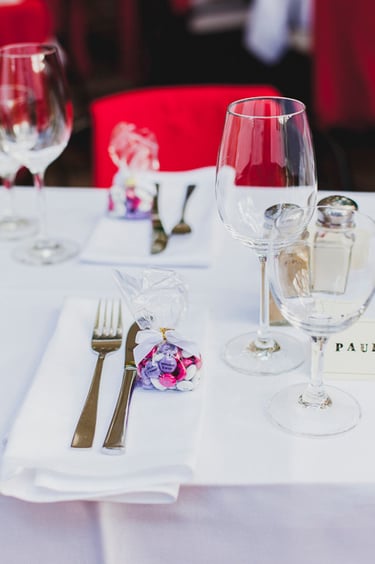 Wedding table setting.