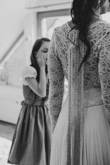 Back of a wedding dress.