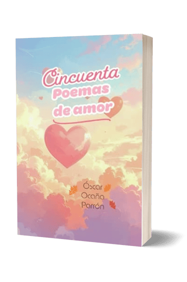 Portada en 3D del libro de poemas de amor 'Cincuenta poemas de amor' de Óscar Ocaña Parrón
