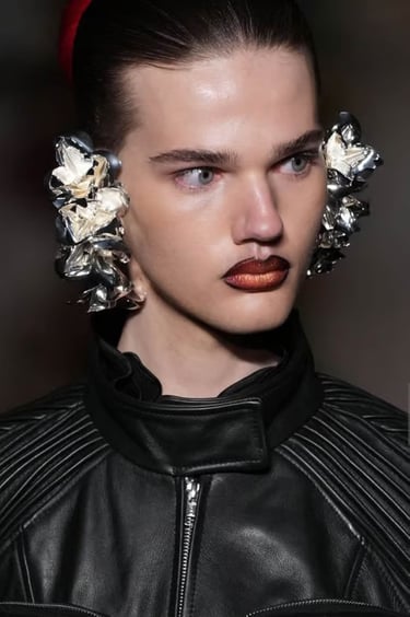 Ann Gior Makeup Artist for Palomo Spain NYFW on model Ev