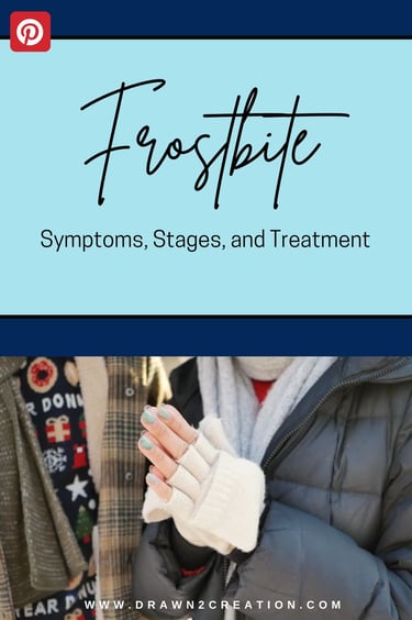 Frostbite person rubbing hands together