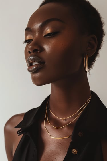 Layered Choker for Office Look. Gold Tone Necklace