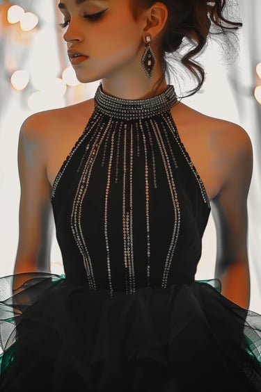 Prom Look Idea #3 Short Tulle Prom Evening Dress. Little Black Dress Outfit
