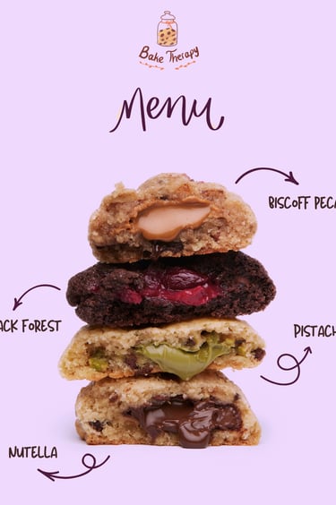 Stack of various cookies.