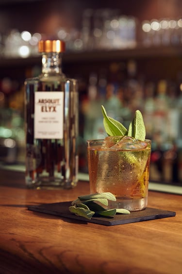 Sage and vodka cocktail.