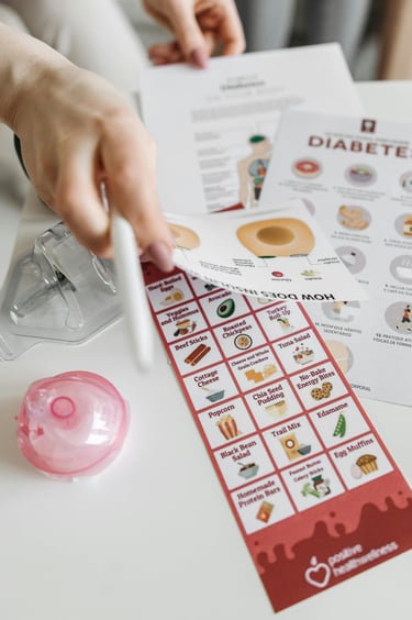 Patient information sheets about diabetes.