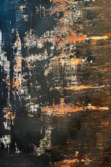 Acrylic mixed media painting and natural pigments. Charcoal on paper Laurence Moracchini ditchling artist