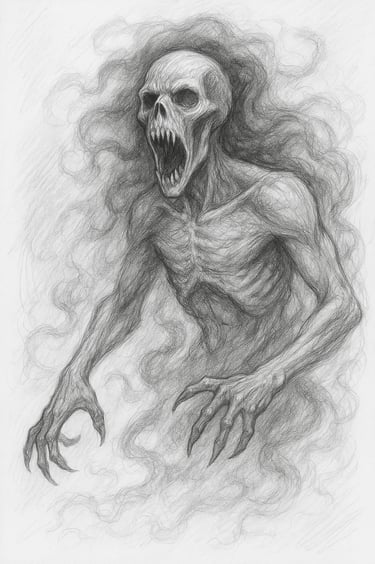 Créature monstrueuse dans le brouillard - Fuckin Shitty Life - E.B. Ashford.