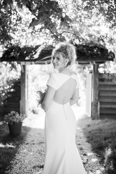portrait de la mariée à La grange à Jules