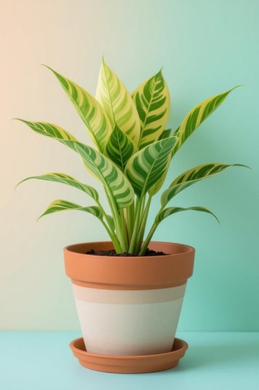 a potted planter with a potted plant in it