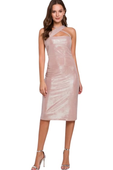 Rochie Makover – Bodycon Lunga, Roz Pudrat