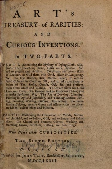 An edition of Art’s Treasury printed in Glasgow, 1773.