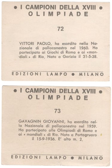 Olympic games vintage basketball cards