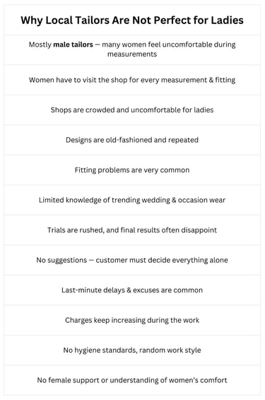 Why Local Tailors Are Not Perfect for Ladies
