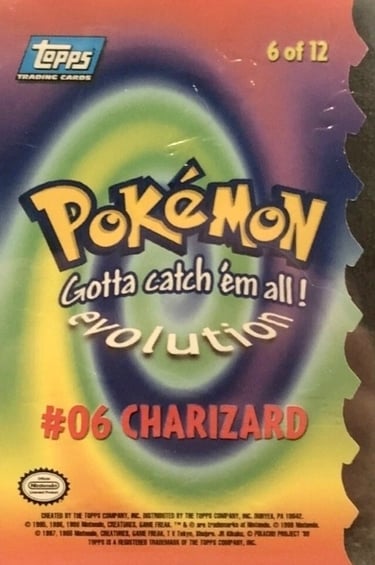 E6 Of E12 Charizard Topps Pokémon The First Movie Die Cut back