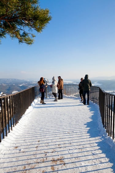 Besucher am Aussichtspunkt in der Böhmischen Schweiz.