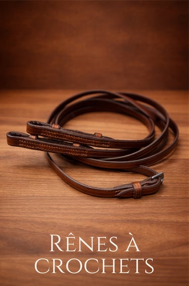 rênes à crochet equitation cuir cheval Suisse Genève Sellerie 