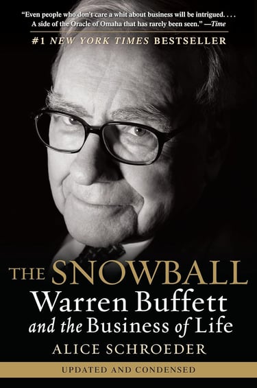 The Snowball cover, Warren Buffett’s biography and investing journey.