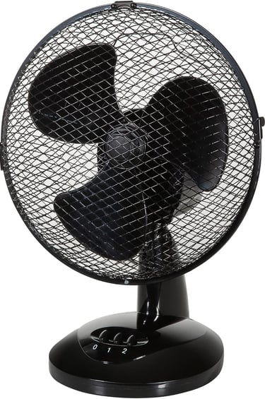 a fan on a table top with a fan