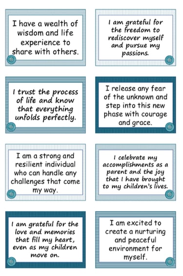 Daily Affirmation Cards for Empty Nesters