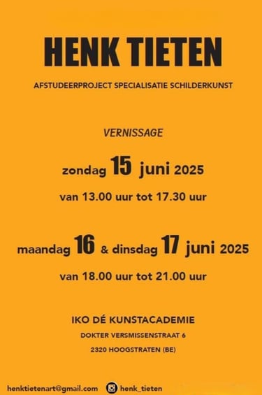 Aankondiging afstudeerproject kunstacademie Henk Tieten