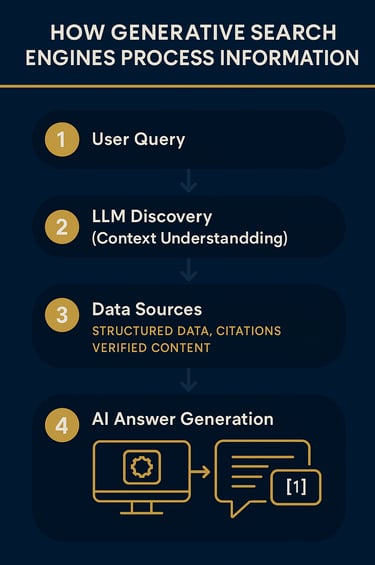 how generative search engines process information